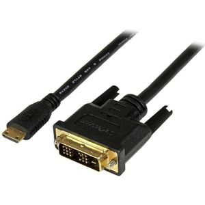 StarTech.com Mini-HDMI-naar-DVI-kabel, 2 m, DVI-D naar HDMI-kabel (1920 x 1200p), mini-HDMI-stekker naar DVI-D-stekker, converterkabel voor digitale monitor M/M (HDCDVIMM2M)