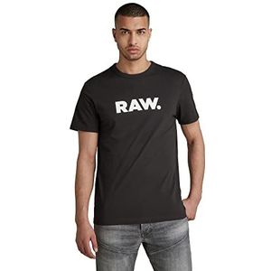 G-STAR RAW Heren logo Raw. Holorn korte mouwen T-shirt, Zwart (Black 8415-990), XXL