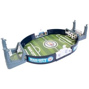 Hy-Pro Officieel gelicentieerd mini-tafelvoetbalspel Manchester City F.C. | Man City, 2 ballen, draagbaar, interactief, mini-voetbaltafel, perfect voetbalcadeau voor kinderen,