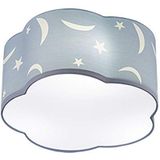 Trio Leuchten Moony plafondlamp met stoffen kap, 1 x E27, pastelblauw 602300345