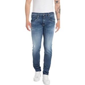 Replay M914q Anbass Power Stretch Jeans voor heren, Medium Blauw 009