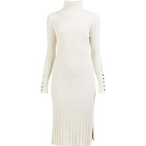 bridgeport Robe midi en tricot à manches longues pour femme, beige clair, XL-XXL