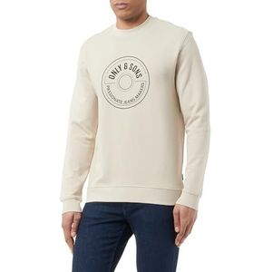 ONLY & SONS Onslamer Reg Interlock Crew Neck Sweatshirt Trainingspak voor heren, Zilveren voering.