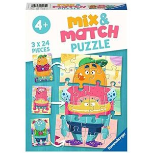 Grappige Monsters Puzzel (3 x 24 stukjes) - Mix&Match Ravensburger Puzzel voor kinderen vanaf 4 jaar