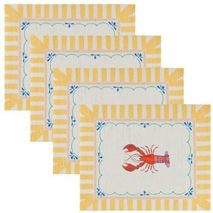 furn. Brunch Set de table intérieur/extérieur Motif rayures Multicolore 46 x 36 cm
