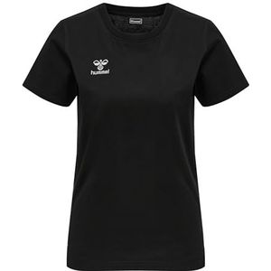 hummel Hmlmove Grid Cot. T-shirt voor dames, S/S, zwart, XXL, zwart.