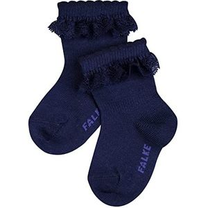 FALKE Uniseks baby Romantic Lace sokken ademend duurzaam katoen dunne elegante ruches randen elastisch gebied rond de enkel voor speciale gelegenheden en doop 1 paar, Blauw (Navy 6120)