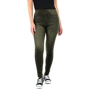 M17 Damesjeans, skinny fit, casual, katoenen jeans met zakken, Khaki (stad)