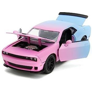 Jada - Auto Dodge Challenger Hellcat schaal 1:24 met decoratie Pink Slips, vrijloop, deuren, motorkap en kofferbak openen (253293002)