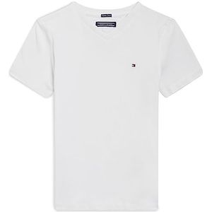 Tommy Hilfiger Basic Vn Knit S/S T-shirt voor jongens, Wit (Helder Wit 123)