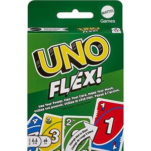 Mattel UNO Flex, kaartspel voor volwassenen en feesten, gezelschapsspel met verrassingseffecten, feestspel voor 2 tot 6 spelers, vanaf 7 jaar, HMY99