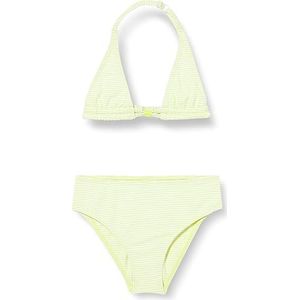 HAUTE PRESSION Tweedelig badpak voor meisjes, stof, strepen, X9066, C02, T14A, geel, 14-16 jaar, Geel.