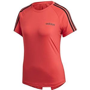 adidas Dames T-shirt D2m 3 strepen, Corpnk/Zwart