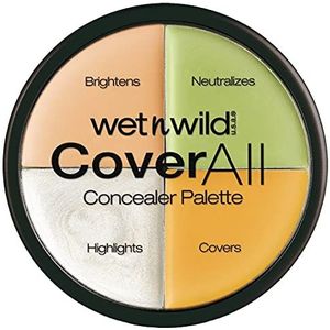 Wet 'n' Wild, CoverAll Concealer palet met lichte formule voor een onberispelijke afwerking, bedekt onzuiverheden, eenvoudig aan te brengen en te mengen om onzuiverheden te bedekken
