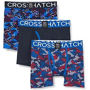 Crosshatch LINAMO Heren Boxer Shorts, Blauw, M