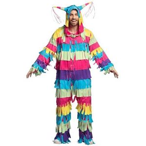 Boland - Kleurrijk pinata-kostuum voor volwassenen, carnavalskostuum, themafeest en JGA, carnavalskostuum voor heren