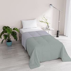 Italian Bed Linen ROMANTIC Lente/zomer dekbed microvezel ""hand perzik"", eenpersoonsbed 170 x 260 cm, grijs/zilver