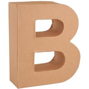 Glorex 6 2029 102 - Papp - letter B, letter van bruin karton, ca. 17,5 x 5,5 cm groot, om te beschilderen en te beplakken, voor servettentechniek en decopatch, ideaal als decoratie