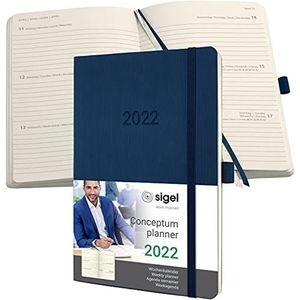 SIGEL C2232 Weekplanner 2022 Conceptum, zachte omslag, 13,5 x 21 cm, donkerblauw