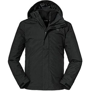 Schöffel Partinello M 3-in-1 jas voor heren, wind- en waterdichte winterjas met apart bruikbare fleece jas, comfortabele regenjas met verstelbare capuchon