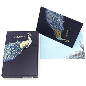 Punch Studio Bedankkaarten met enveloppen, motief pauw, 45026, 10 stuks