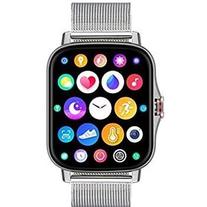 Radiant - Las Vegas Collectie - Smartwatch met hartslag, bloeddrukmeter, slaapmonitor en digitale activiteitenarmbandfunctie voor dames en heren. Compatibel met, zilver., armband