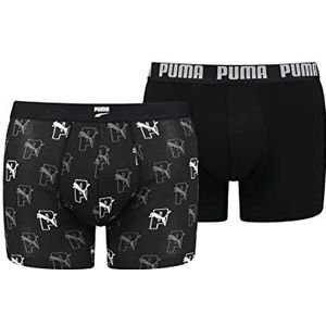 PUMA Cat Aop boxershorts voor heren, zwart combi