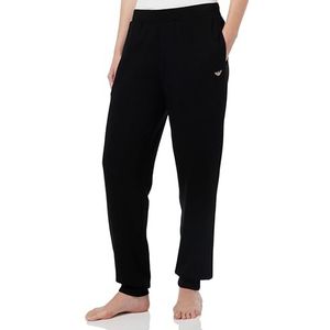 Emporio Armani Pantalon pour Femme avec Manchons en Viscose Polaire survêtement, Noir, L