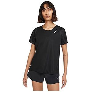 Nike DF Race T-shirt voor dames, zwart/reflecterend zilver