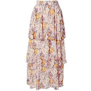 KAFFE Women A-Line Kasorita Maxi Skirt Femme, Beige/Pink/Orange Flower, 36