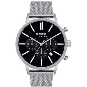 BREIL Herenhorloge, model AVERY met stalen band, alleen tijdsweergave, 3H kwarts, zwart, taglia Unica, armband, zwart., Taglia unica, armband