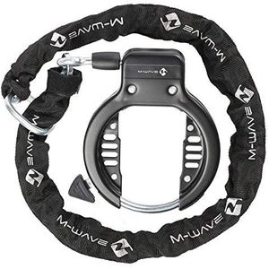 M-Wave - Ringchain Hangslot met ketting voor volwassenen, uniseks, zwart