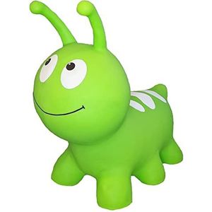 GERARDO'S Toys Jumpy Wurmi Springdier, groen, springdieren vanaf 1 jaar, opblaasbare dieren voor binnen en buiten, inclusief luchtpomp