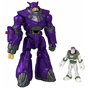 Fisher-Price Imaginext Buzz Lightyear actiefiguurset (7,5 cm) en Mega Zurg (18 cm), met projectielwerper, kinderspeelgoed, om te verzamelen, vanaf 3 jaar, HGT34