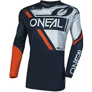 O'NEAL | Motorcross shirt | Enduro MX | Ademende stof, gevoerde elleboogbescherming, pasvorm voor maximale bewegingsvrijheid | Element Jersey Brand | Volwassenen, Blauw/Oranje