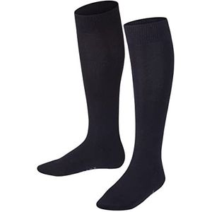 FALKE Familie uniseks lange sokken voor kinderen, ademend, duurzaam, katoen, versterkt, effen, klassiek, platte teennaad voor dagelijks gebruik en school, 1 paar, Blauw (Dark Marine 6170) nieuw -