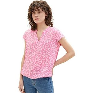 TOM TAILOR Dames 1035245 blouse, 31745 - Pink Geo Design