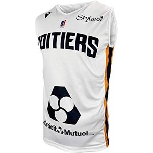 Poitiers Basket 86 Poitiers Officieel thuisshirt 2019-2020, uniseks basketbal voor kinderen, Wit.