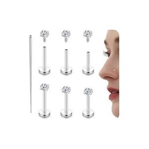 YADOCA G23 Titanium helix-piercing, tragus, labret, conch, hypoallergeen, helix, oorpiercing, zilver, goud