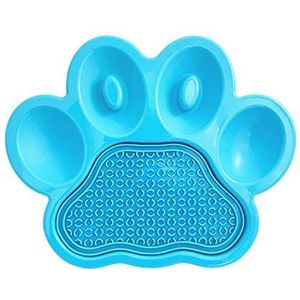 PetDreamHouse Paw Feeder Interactieve voerbak en afneembare lekmat, voor honden, puppy's of katten, traktatieborden, snelle voeding, anti-bladeren, blauw