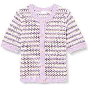 NAME IT Nmfjusine Ss Knit Card Cardigan voor meisjes, Veelkleurig (Orchid Bloom)