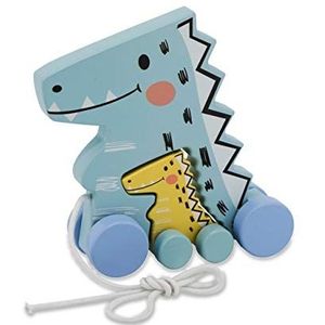 Jamara Trekfiguur Dino Junior 24 X 8,3 Cm Hout Lichtblauw 2-delig