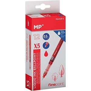 MP - Vloeibare pen, 0,5 mm fijne punt, 12 stuks - kleur rood