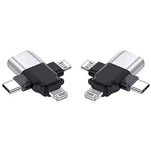 2 x USB OTG 3.0-3-in-1 adapter USB C Micro Lightning gecertificeerd ChipNet MultiLink 3