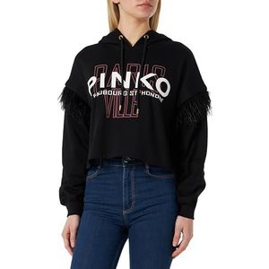 Pinko Avigliana T-shirt Logo And Cities à capuche pour femme, Z99_Noir Limousine, XXS