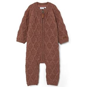 Name It Nbfwrilla Wool Ls Knit Suit Xxii Jumpsuit voor babymeisjes, Cognac.