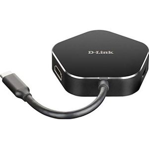 D-Link DUB-M420 4-in-1 USB-C-hub met HDMI/Power Delivery, ideaal voor het delen van een verbinding tussen meerdere USB-apparaten