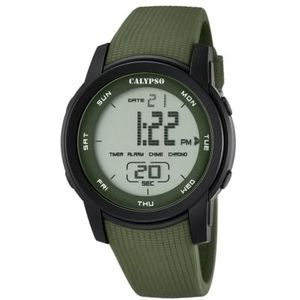 Calypso Uniseks digitaal horloge met lcd-display digitale display en kunststof band groen K5698/4, lcd/groen, riem, Lcd/Groen, riem