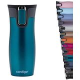 Contigo West Loop Autoseal Travel, thermo-roestvrij staal, vacuümfles, waterdichte beker, koffiemok met gemakkelijk te reinigen deksel, BPA-vrij, bessen, 470 ml