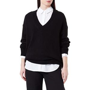 Mavi Trui met V-hals, sweatshirt, dames, zwart, S, zwart.